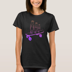 Camiseta Meerkats De Skateboard