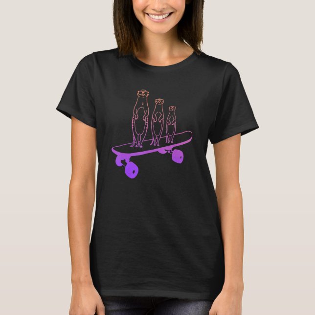 Camiseta Meerkats De Skateboard (Frente)