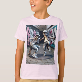 Camiseta Meerkats em tênis brancos