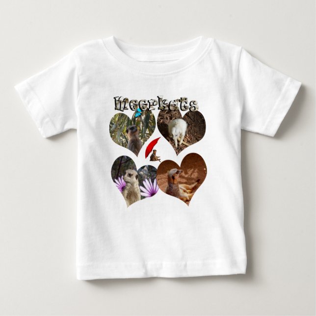 Camiseta Meerkats In Love Hearts, (Frente)