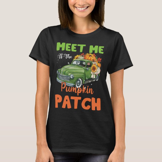 Camiseta Meet Me At The Pumpkin Patch Thanksgiving Xmas Chr (Frente)
