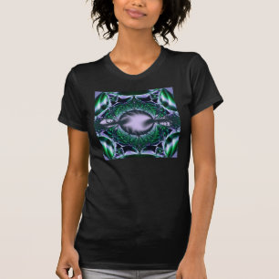 Camiseta Meg Arte Fractal Verde e Azul