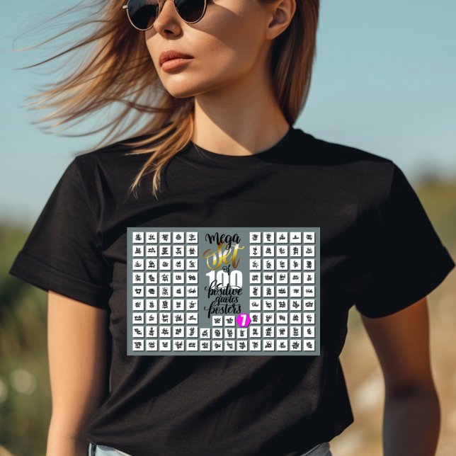 Camiseta Mega Conjunto de 100 Cotações Positivas de Camisa- (Criador carregado)