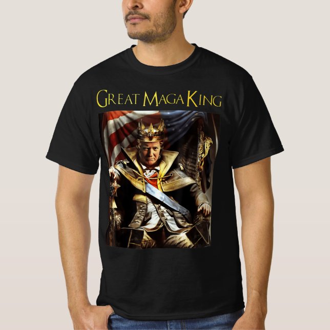 Camiseta Mega King EUA Flag Orud Ultra Maga Trump (Frente)
