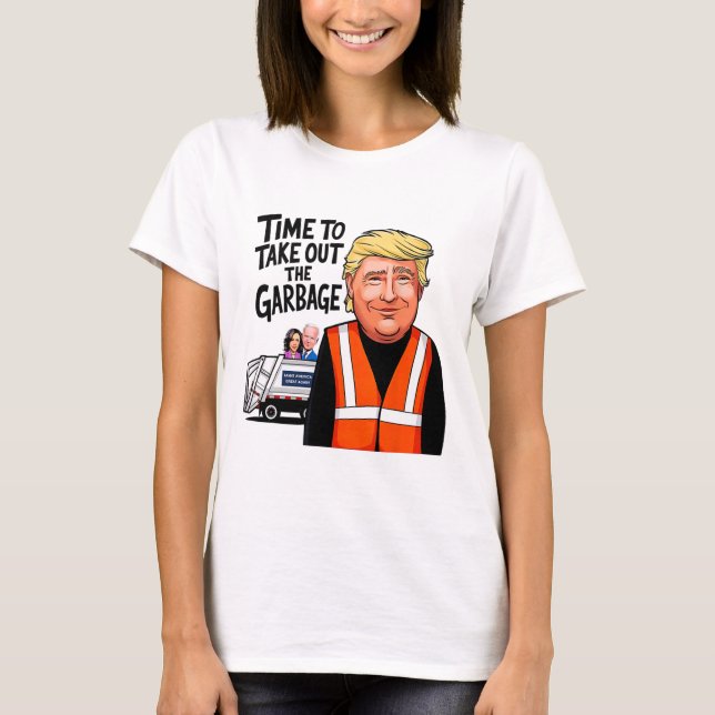 Camiseta Mega Trump Garge Hora Do Caminhão Para Sair Do Gar (Frente)