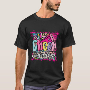 Camiseta Megafone de Pom de Cheerleading Avó Coquete Rosa