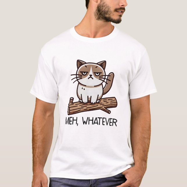 Camiseta Meh, Qualquer Que Seja O Cat (Frente)