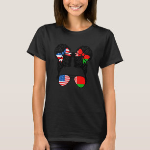 Camiseta Meia-americana Garota bielorrussa USA Belarus Fla