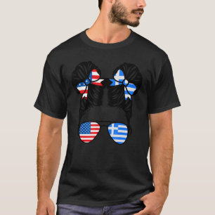 Camiseta Meia-americana Garota grega USA Grécia Patr