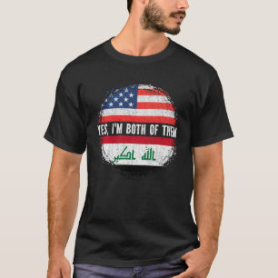 Camiseta Meia-americana Half Iraqi USA Flag Heritage Iraque