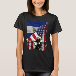 Camiseta Meia-americana Half Salvadorenho ROOTS EUA Flag El