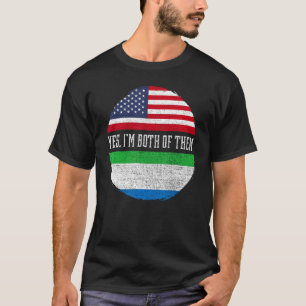 Camiseta Meia-americana Half Sierra Leonean EUA Flag Sierra