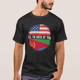 Camiseta Meia-americana Meia Eritreia Bandeira dos EUA Erit