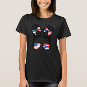 Camiseta Meia-Americana Meia-Porriquenha USA Puerto Ri