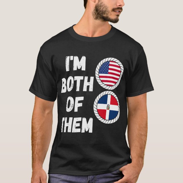 Camiseta Meia-americana meio-dominicana nos EUA _ República (Frente)
