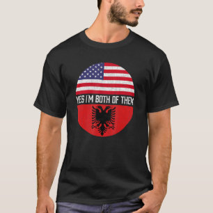 Camiseta Meia-Americana Metade Albanesa da Sinalização Amer