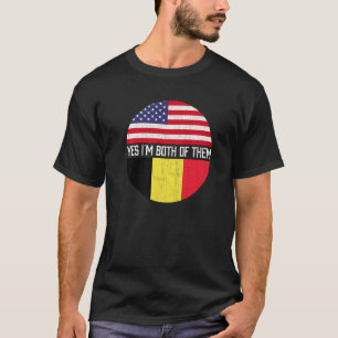 Camiseta Meia-Americana Metade Belga - Americana Flag Famil
