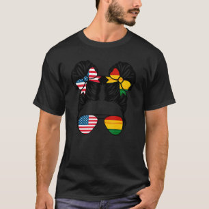 Camiseta Meia-americana metade da boliviana USA bandeira bo