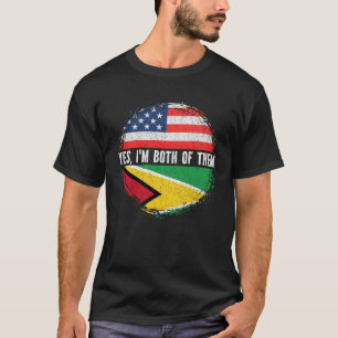 Camiseta Meia-Americana Metade do Guiana EUA Flag Guiana