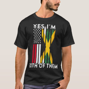 Camiseta Meia-americana metade jamaicana bandeira americana