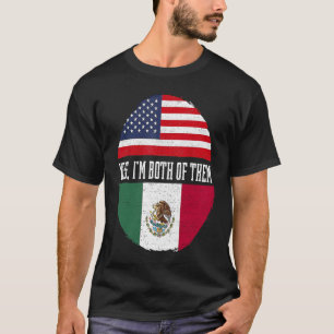 Camiseta Meia-americana Metade mexicana Bandeira do México