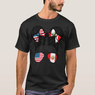 Camiseta Meia-americana metade peruana USA Pavilhão Peru Gi
