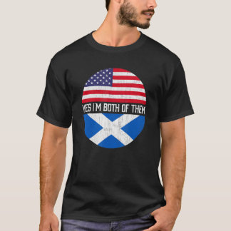 Camiseta Meia-Americana Semestre Escocesa Usa Flag Family H