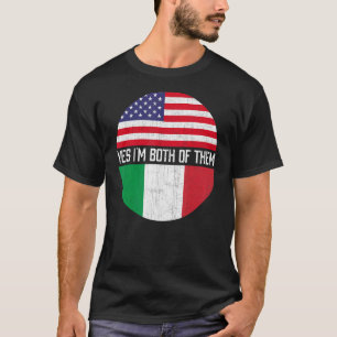 Camiseta Meia-Americana Semestre Italiana Flag Family Herit