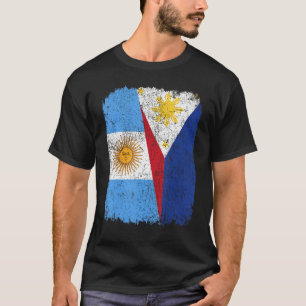 Camiseta Meia-argentina Meia-Filipina Bandeira Orgulho do P