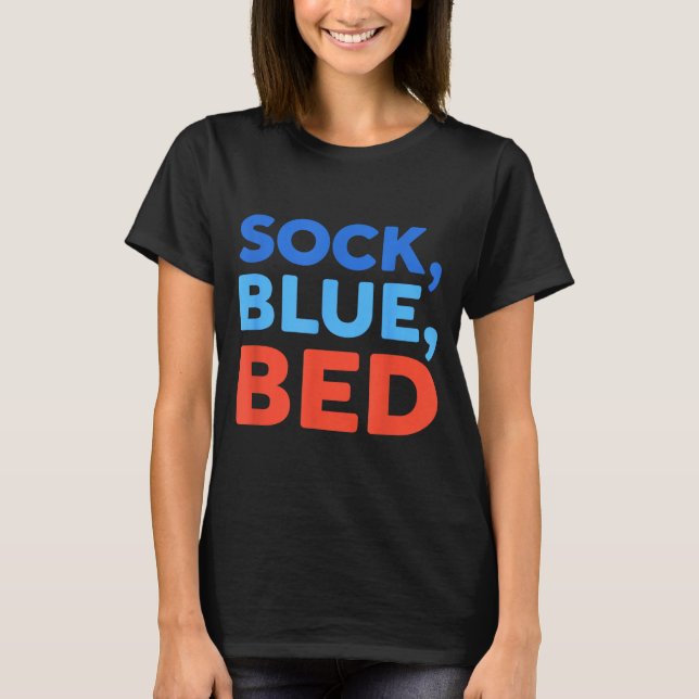 Camiseta Meia Azul Cama Meme Engraçado  (Frente)