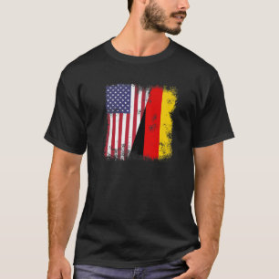 Camiseta Meia bandeira alemã Vintage Alemanha EUA Gift