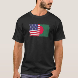 Camiseta Meia bandeira americana Half Bangladesh Flag A Ban