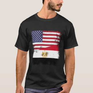 Camiseta Meia Bandeira Egípcia Vintage Egito Presente Nos E