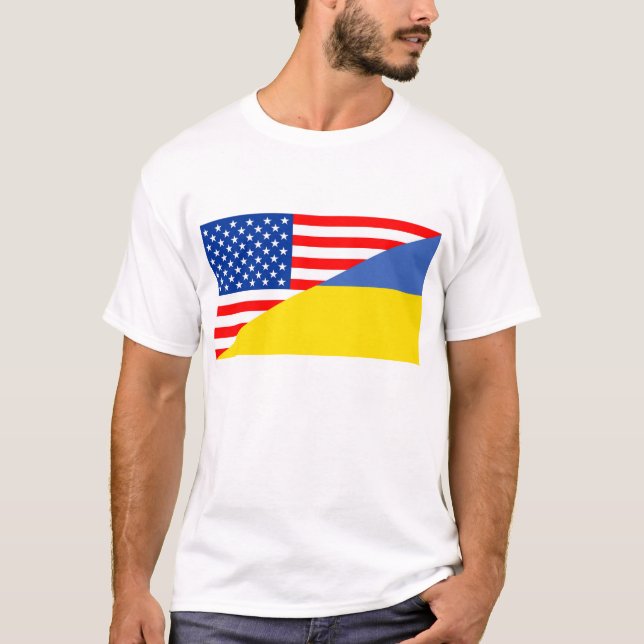 Camiseta meia bandeira EUA de Estados Unidos América (Frente)
