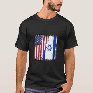 Camiseta Meia bandeira israelense Vintage Israel Usa Gift