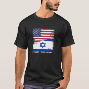Camiseta Meia bandeira israelense Vintage Israel USA Gift