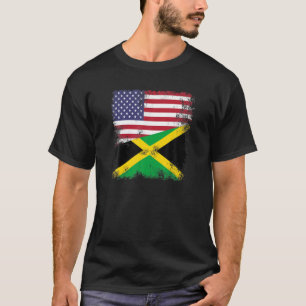 Camiseta Meia bandeira jamaicana T Shirt Vintage Jamaica US