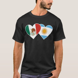 Camiseta Meia Bandeira Mexicana Meia-Argentina no México