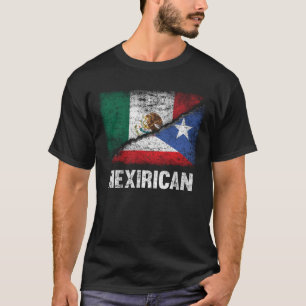 Camiseta Meia bandeira mexicana porto-riquenha mexicana