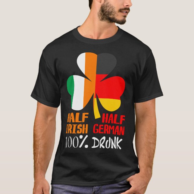 Camiseta Meia-Bebado Alemão Irlandês St Patricks (Frente)