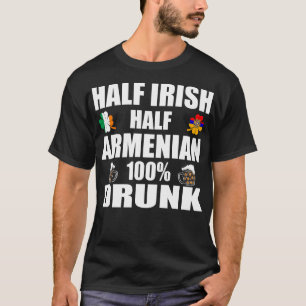 Camiseta Meia-Bebado Irlandês Meio-Armênio St Patricks