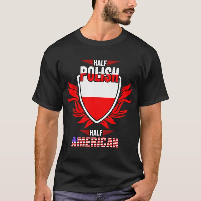 Camiseta Meia-camiseta Polonesa Meia-Americana (Frente)