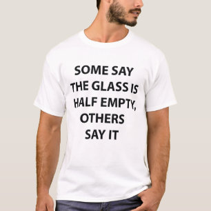 Camiseta Meia-Cheio Vazia, Meia-Camisa Engraçada