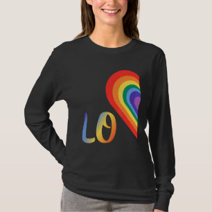 Camiseta Meia Coração Bonita Com Orgulho Lgbtq Orgulho Lésb