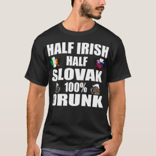Camiseta Meia-coroa irlandesa de Bebado eslovaco St Patrick