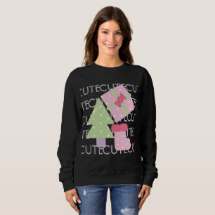Camiseta Meia de árvore de Natal fofo Presentes Rosa