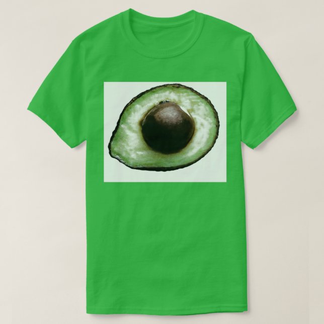 Camiseta Meia-desenho do abacate com cor (Frente do Design)