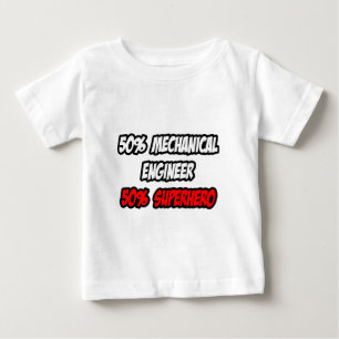 Camiseta Meia Engenheiro Mecânico... meio super-herói