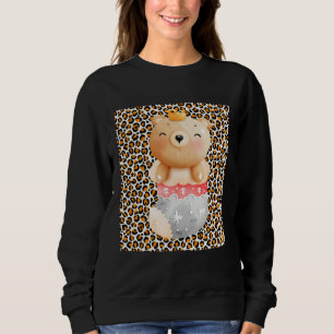 Camiseta Meia Estampa Animal Ursinho de Natal Bonito para C