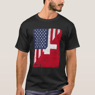 Camiseta Meia-EUA Bandeira Meia-Suiça Bandeira Americana Su